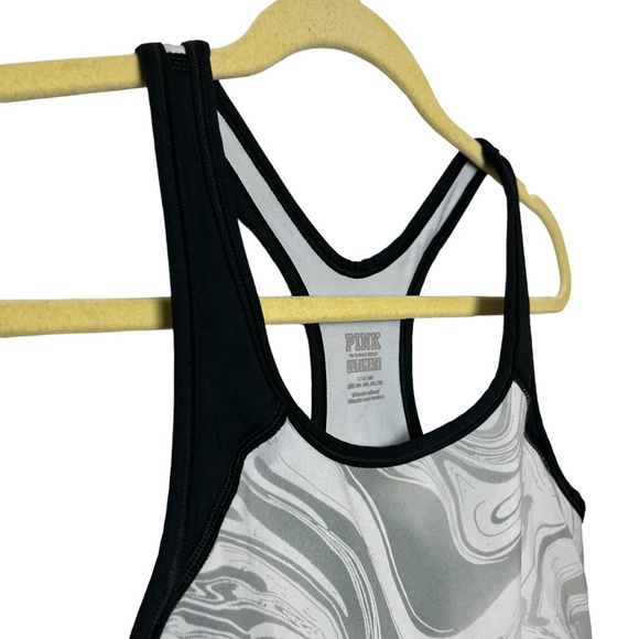 VICTORIA'S SECRET PINK Ultimate Gray Black Racerback Wireless Sports Bra Gym  L - Picture 6 of 16